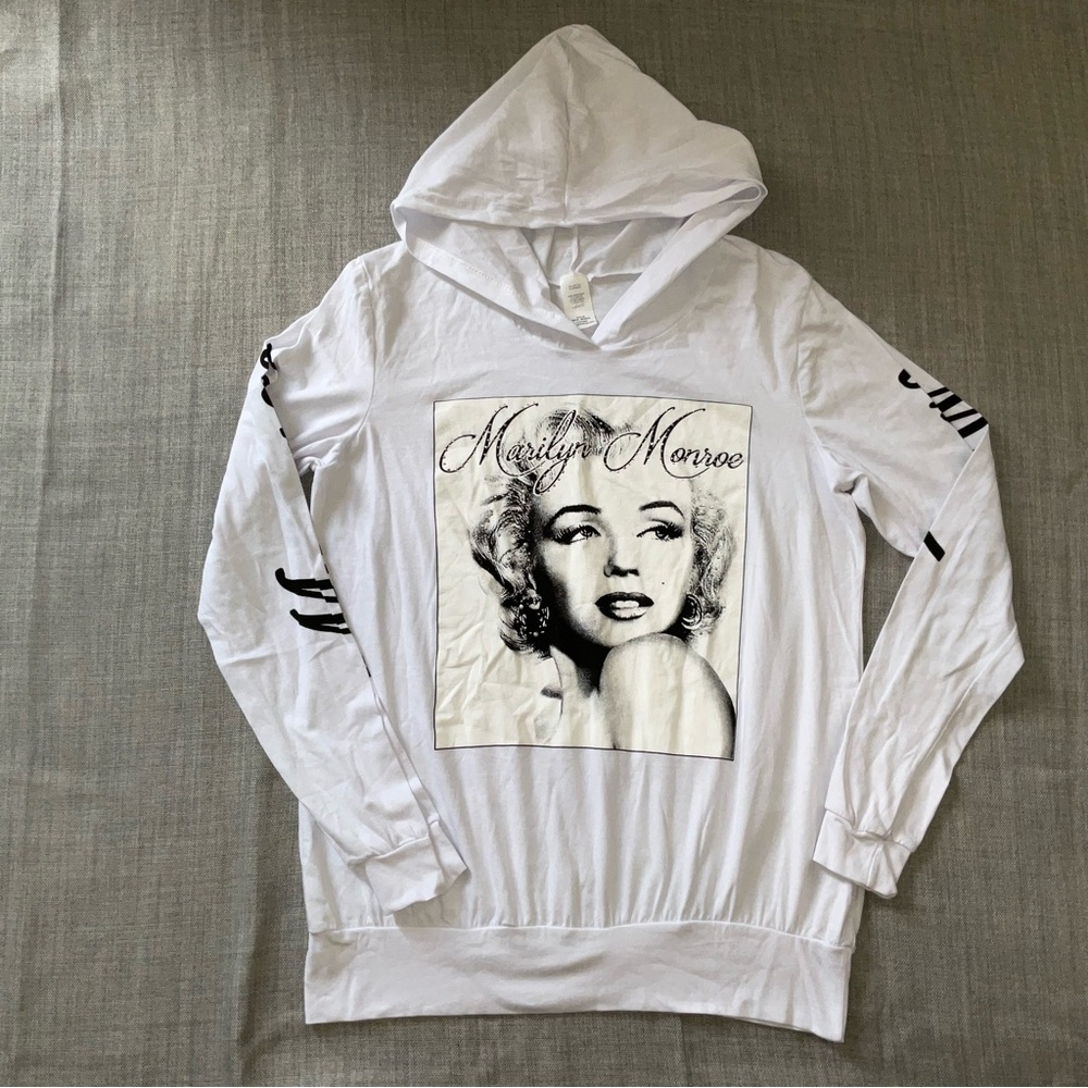 Marilyn Monroe Hoodie Womens Black and White 2XL Bedazzled Pullover Sweatshirt
